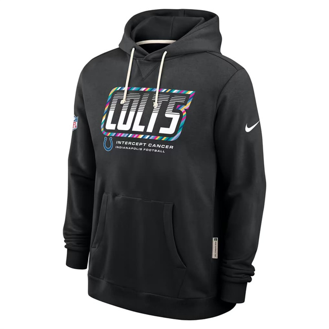 Men's Indianapolis Colts Black 2026 Crucial Catch Sideline Standard Issue Dri-FIT Pullover Hoodie